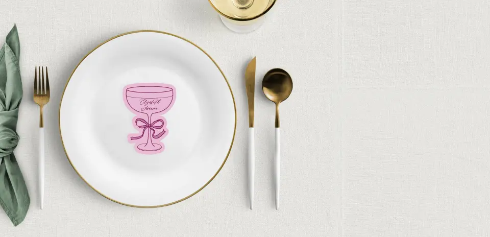 Coupe Glass Place Cards