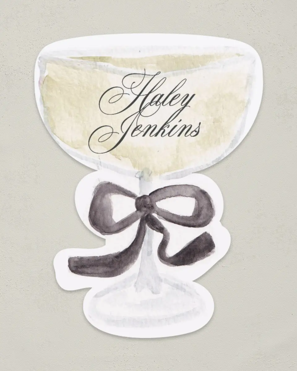 This is a 3" x 4" Wedding Place Card called Watercolor Toast printed in full color on Premium Smooth paper