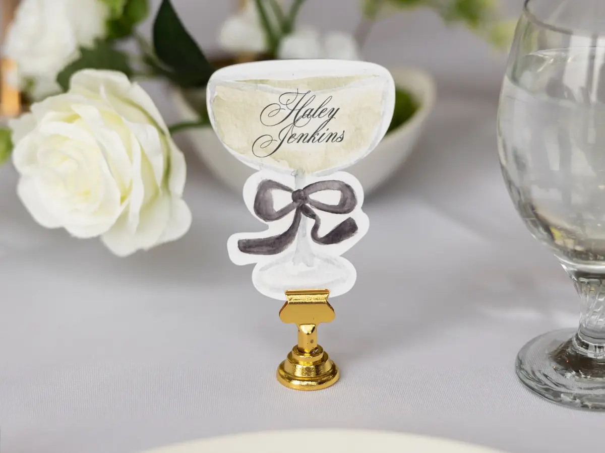 Coupe Glass Place Cards