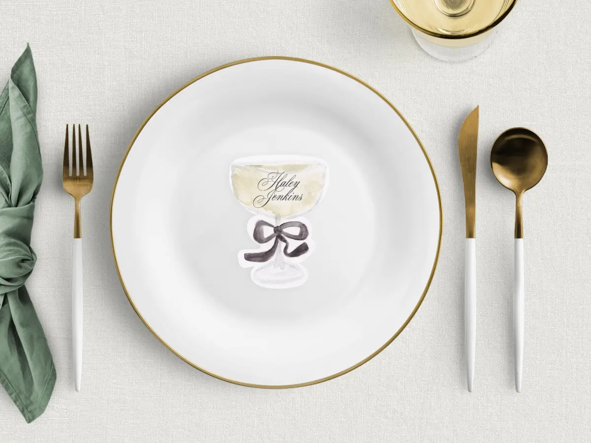 Coupe Glass Place Cards