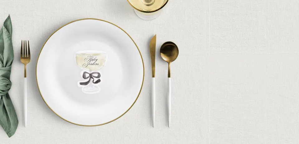 Coupe Glass Place Cards