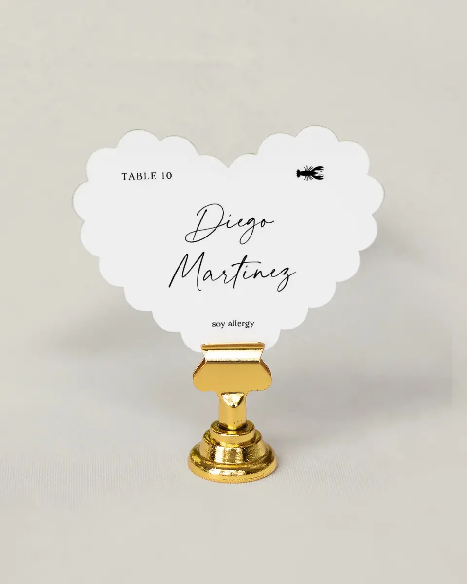 This is a 3" x 3.5" Wedding Place Card called The Lauren printed in full color on Premium Smooth paper
