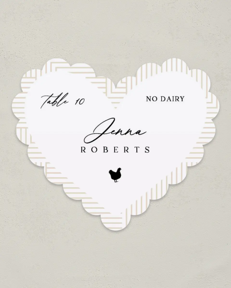This is a 3" x 3.5" Wedding Place Card called Love Maze printed in full color on Premium Smooth paper