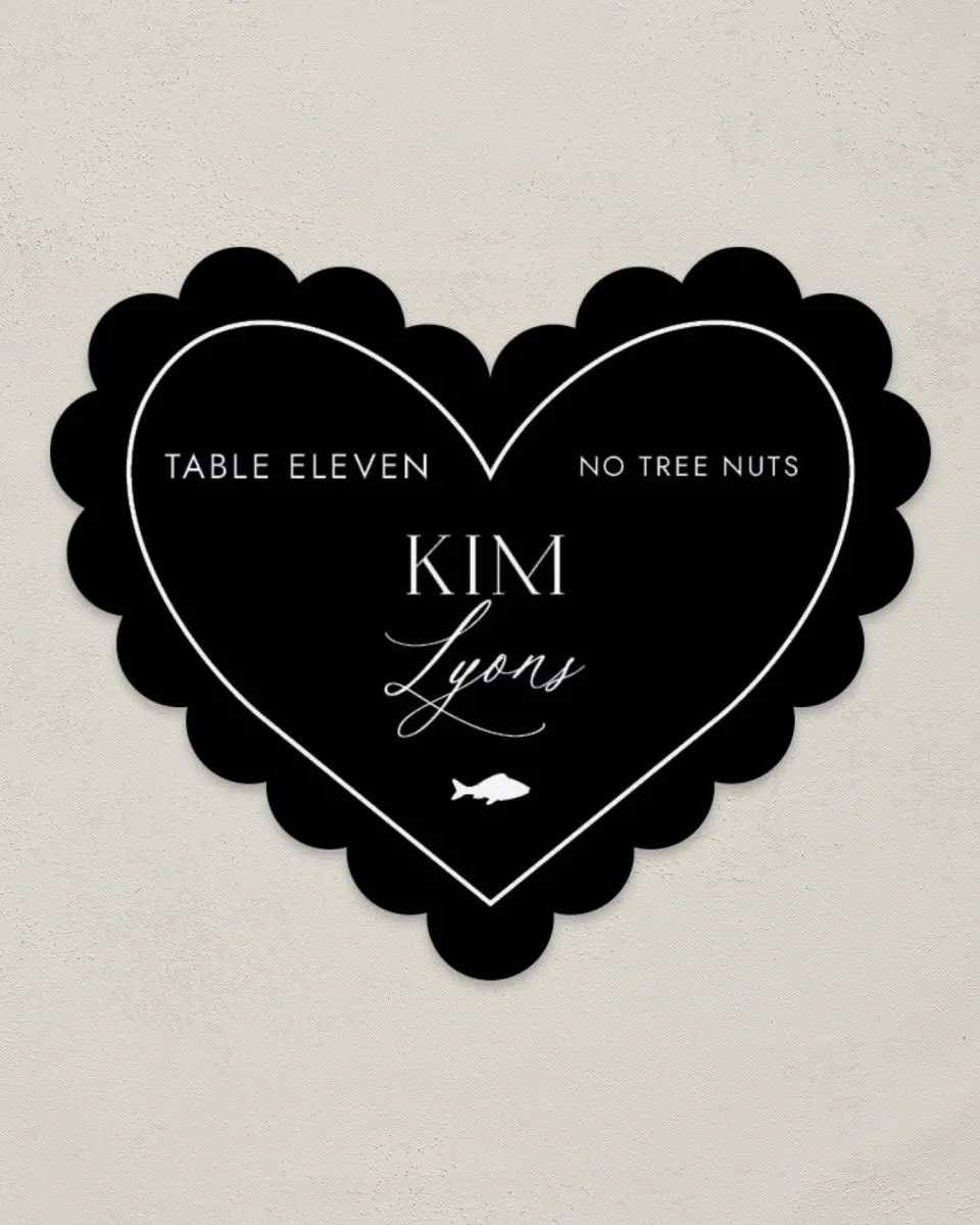 This is a 3" x 3.5" Wedding Place Card called Passionate Arch printed in full color on Premium Smooth paper