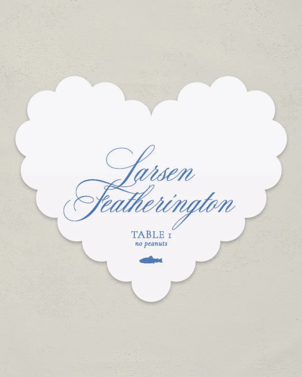 This is a 3" x 3.5" Wedding Place Card called Bradley printed in full color on Premium Smooth paper
