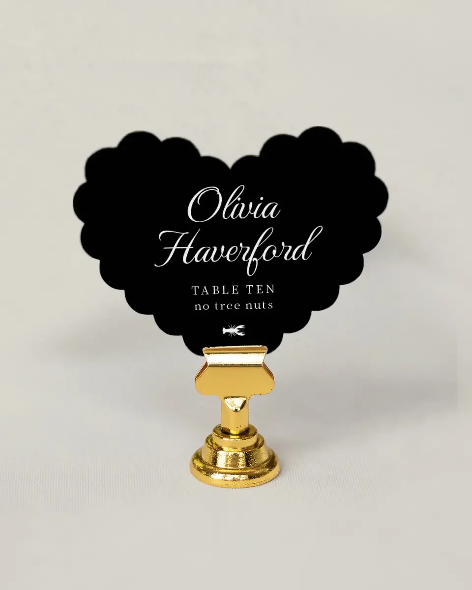 This is a 3" x 3.5" Wedding Place Card called Scarsdale printed in full color on Premium Smooth paper