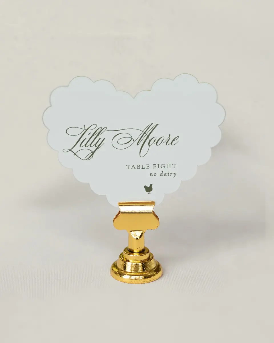 This is a 3" x 3.5" Wedding Place Card called Foxfire printed in full color on Premium Smooth paper