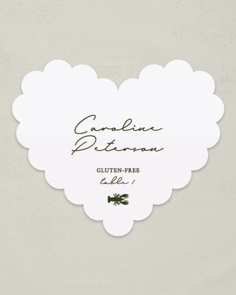 This is a 3" x 3.5" Wedding Place Card called Whimsical Shells printed in full color on Premium Smooth paper