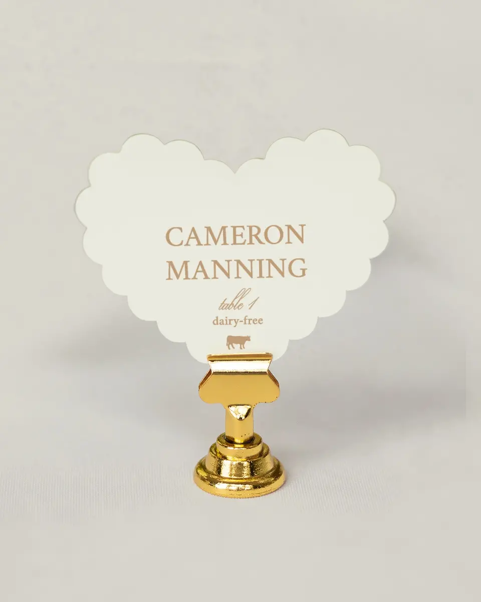 This is a 3" x 3.5" Wedding Place Card called Beaded Veil printed in full color on Premium Smooth paper