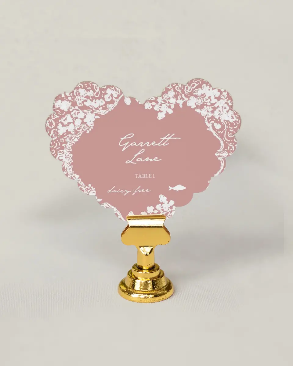 This is a 3" x 3.5" Wedding Place Card called Verdant Romance printed in full color on Premium Smooth paper