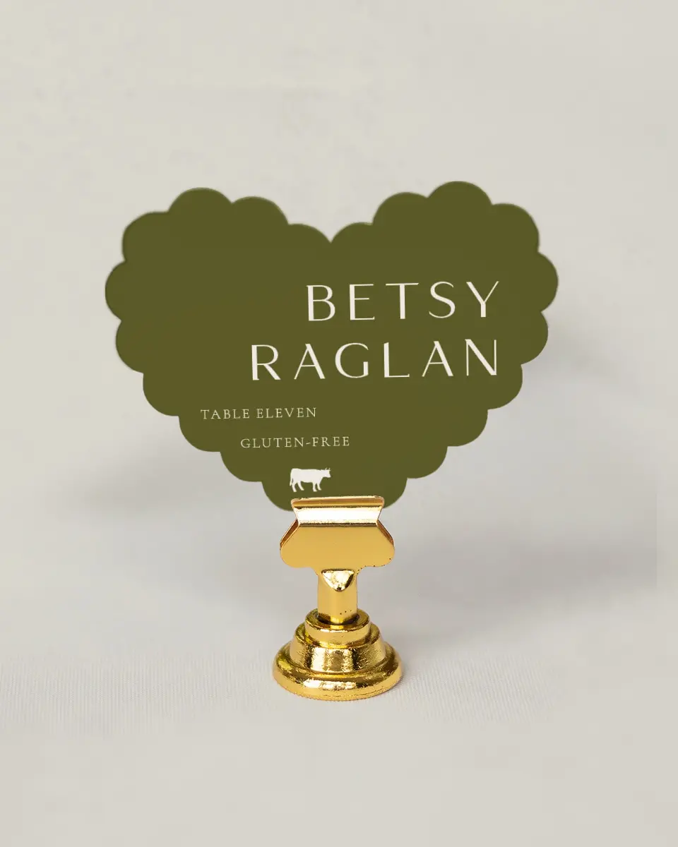 This is a 3" x 3.5" Wedding Place Card called Delicate Love printed in full color on Premium Smooth paper