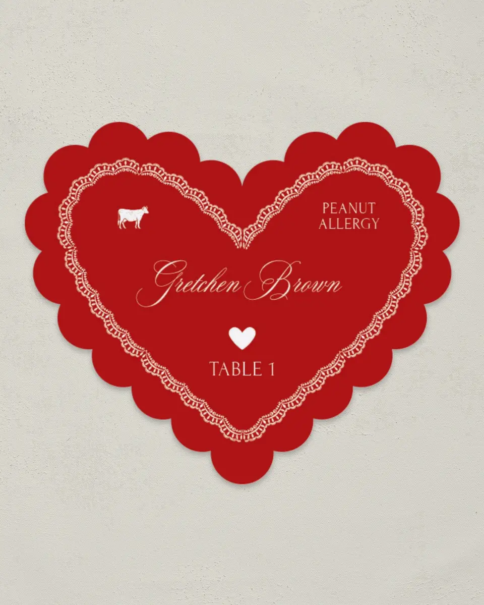 This is a 3" x 3.5" Wedding Place Card called Elevated Vegas printed in full color on Premium Smooth paper