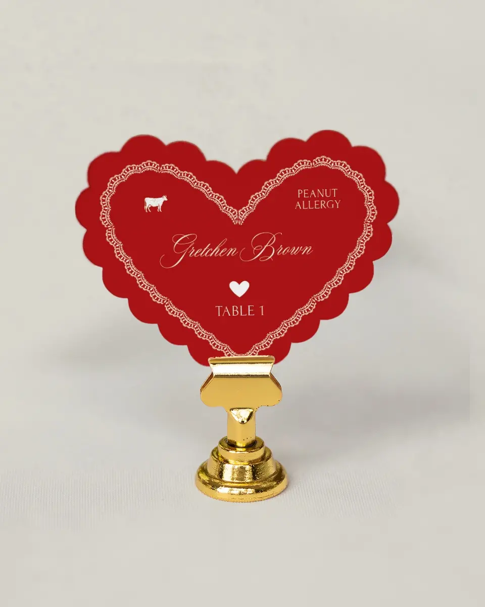This is a 3" x 3.5" Wedding Place Card called Elevated Vegas printed in full color on Premium Smooth paper