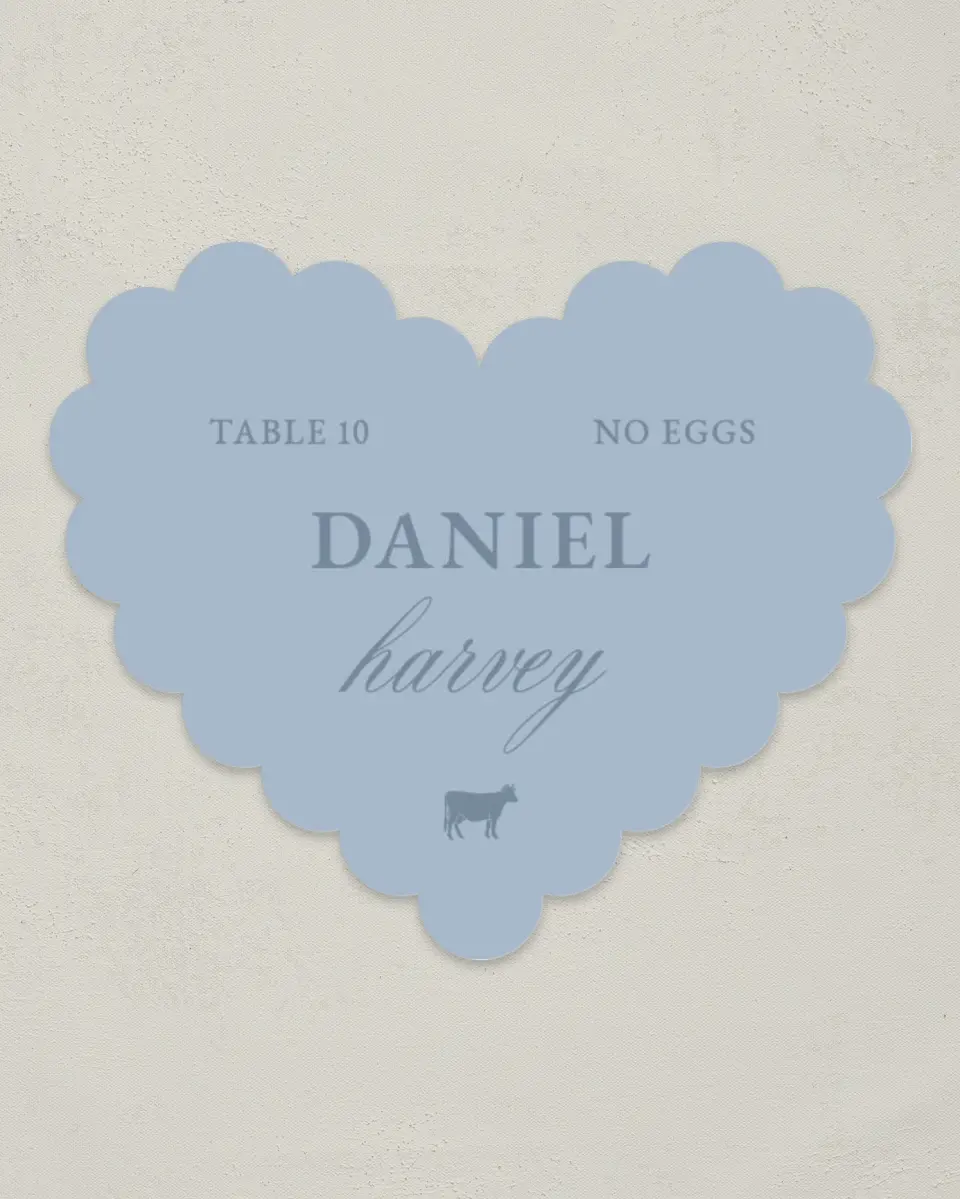 This is a 3" x 3.5" Wedding Place Card called Pressed Petals printed in full color on Premium Smooth paper