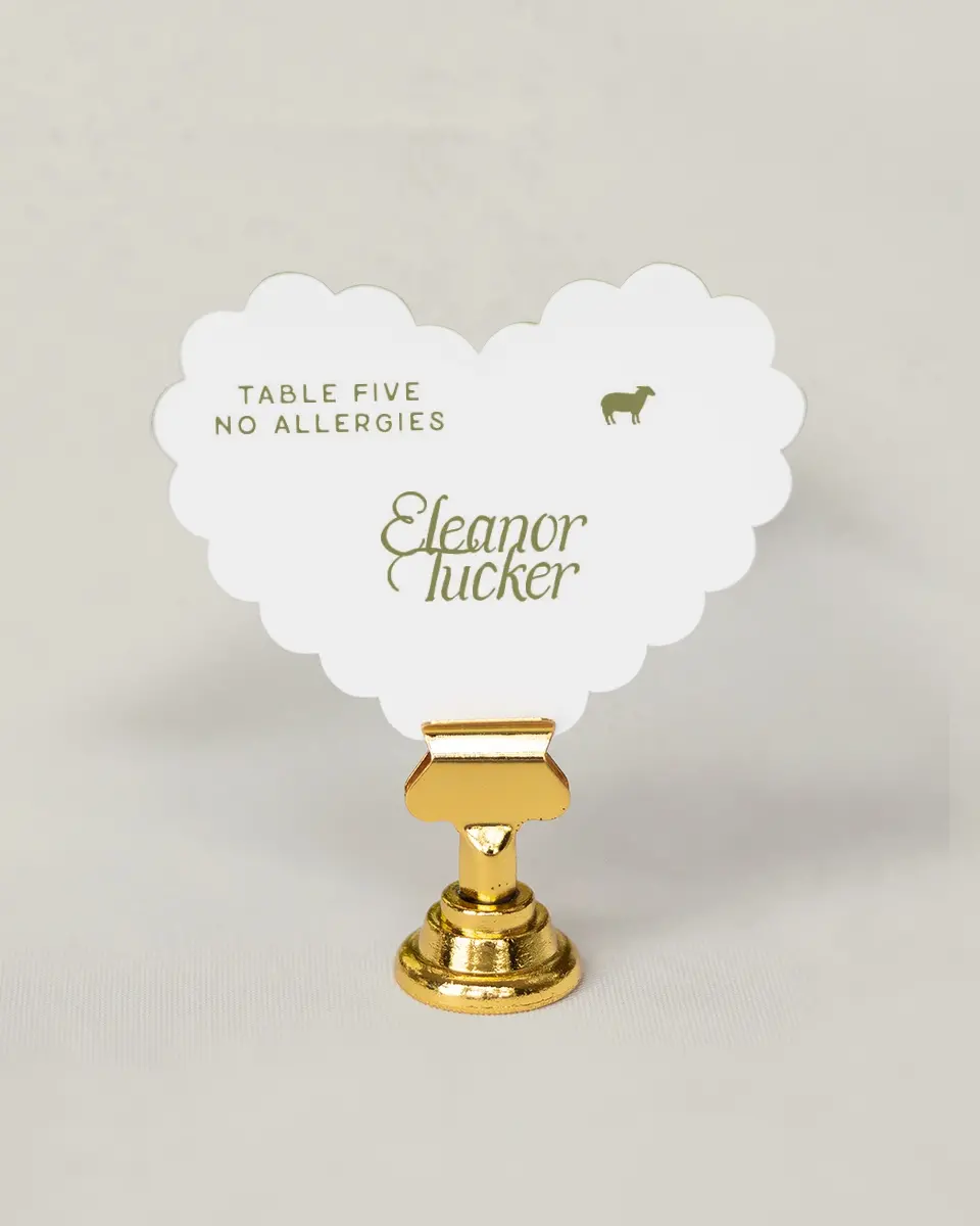 This is a 3" x 3.5" Wedding Place Card called The Rosemary printed in full color on Premium Smooth paper