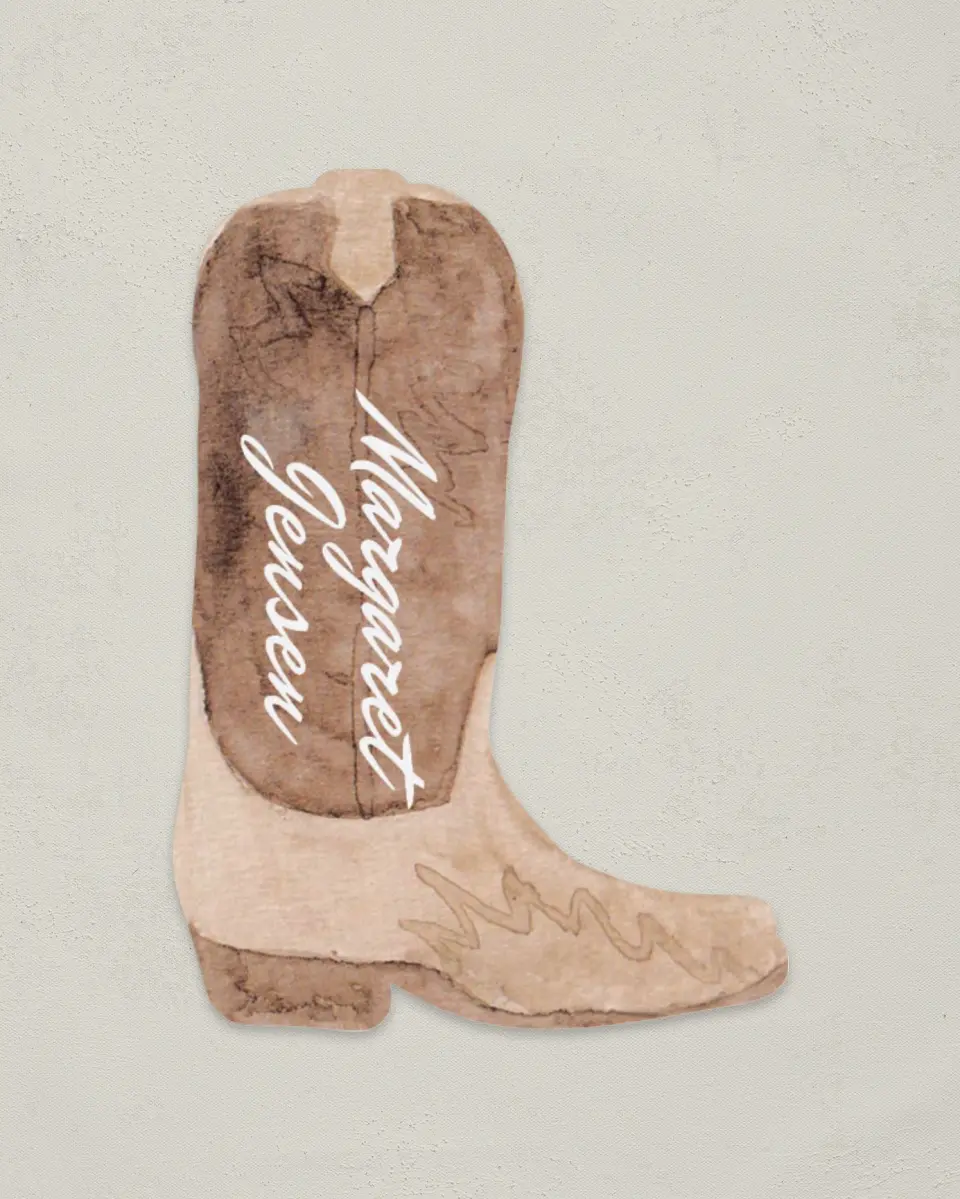 This is a 2.5" x 3.5" Wedding Place Card called Rodeo Romance printed in full color on Premium Smooth paper