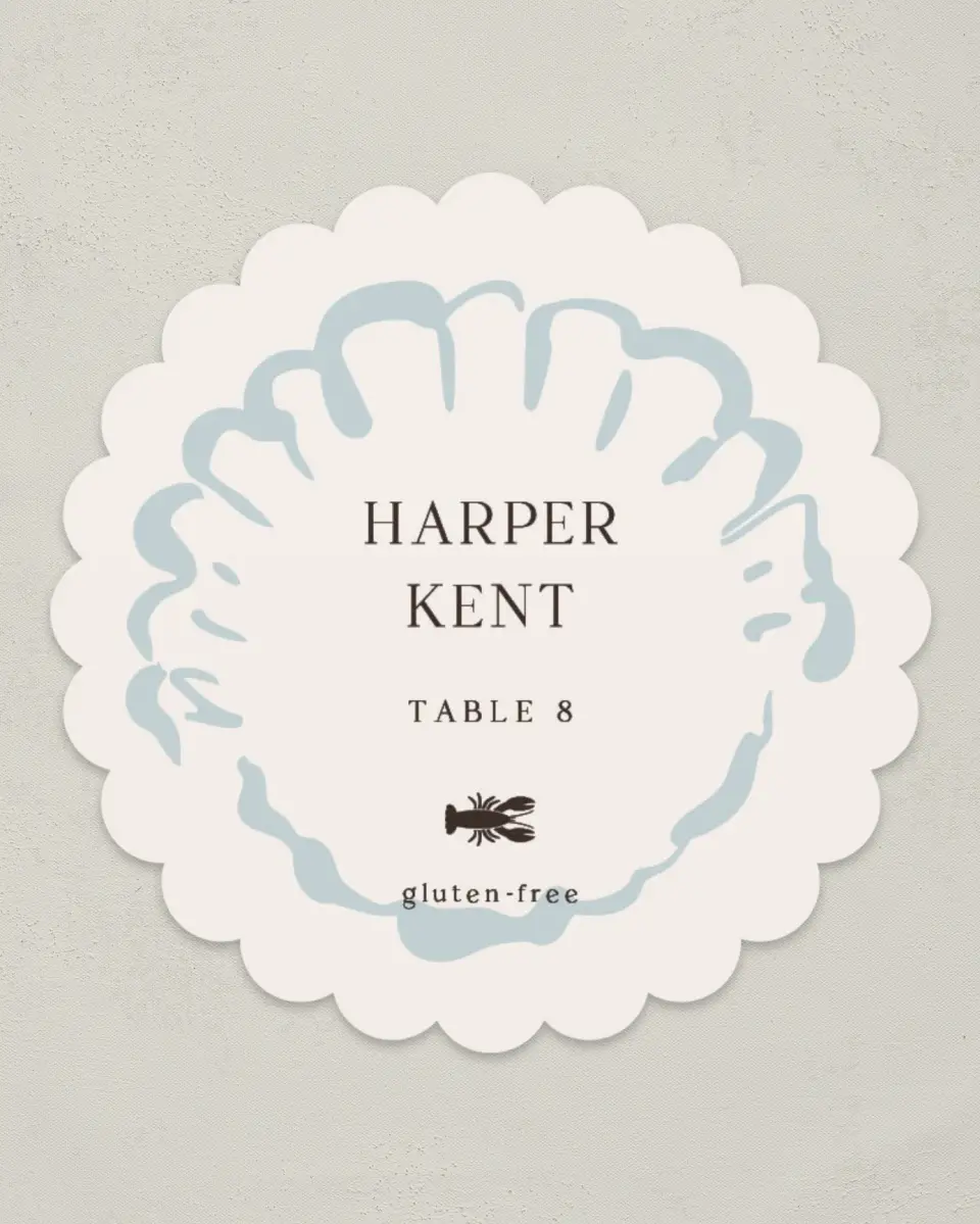 This is a 3.5" Circle Wedding Place Card called Beacon of Love printed in full color on Premium Smooth paper