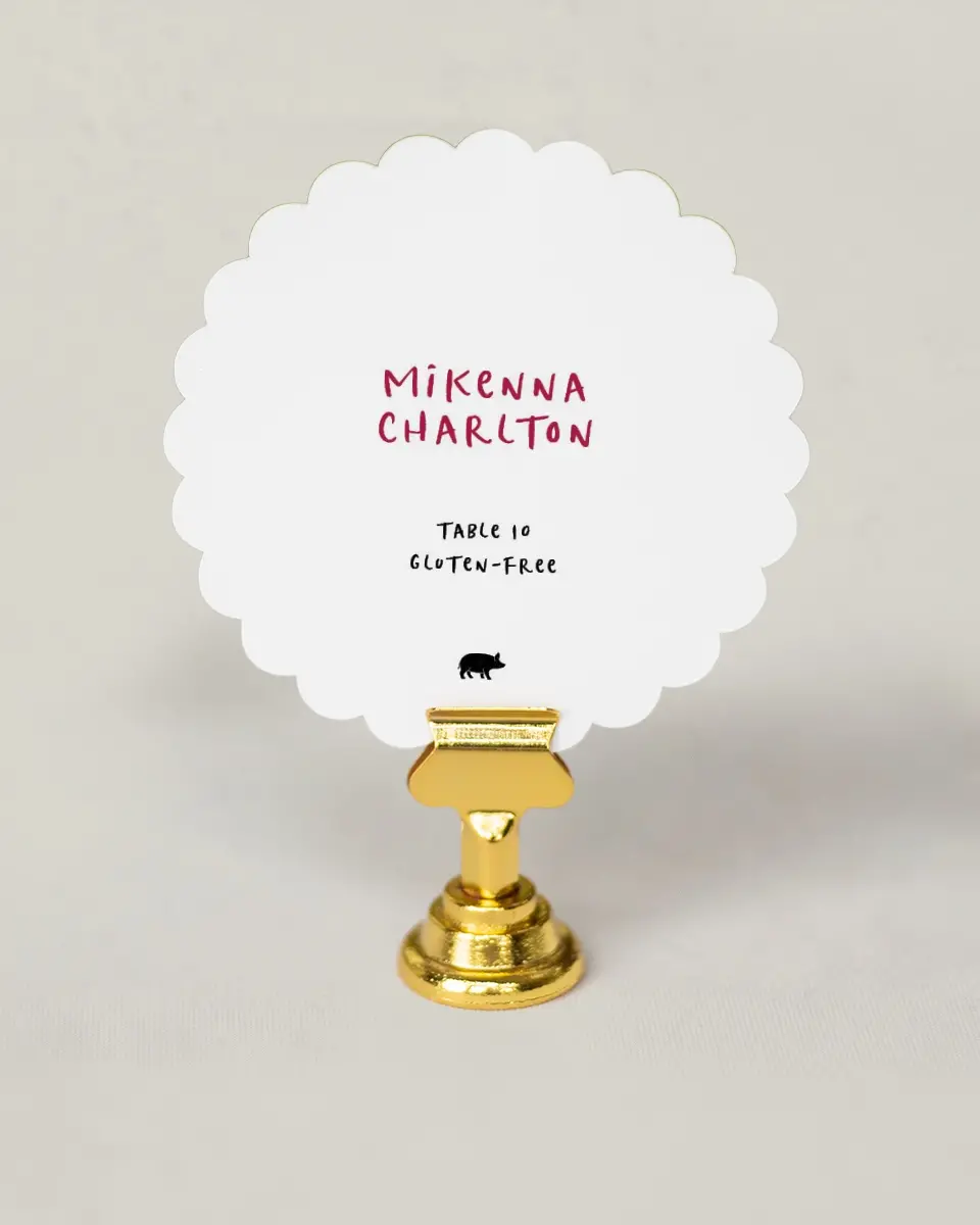 This is a 3.5" Circle Wedding Place Card called Love Dove printed in full color on Premium Smooth paper