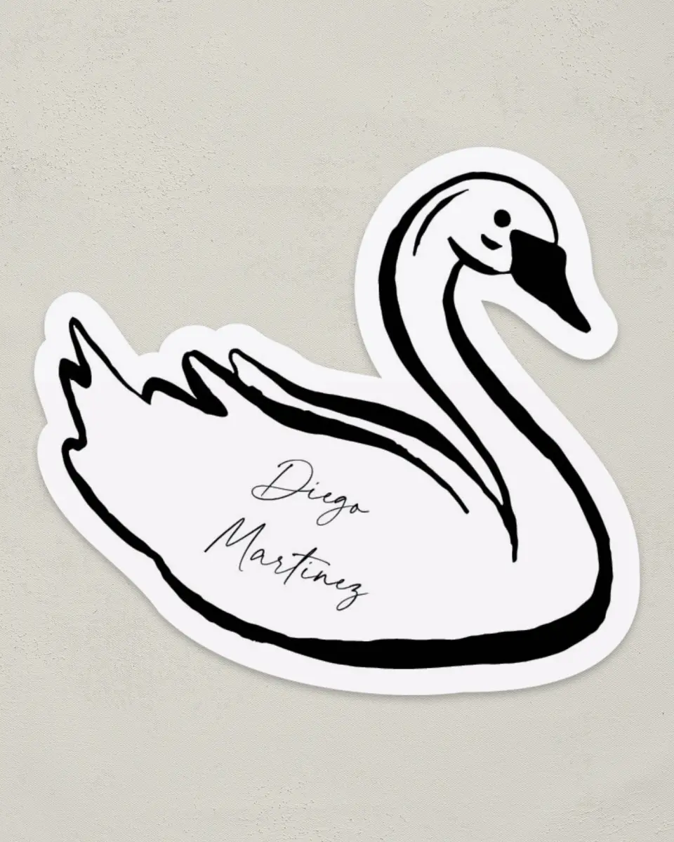 This is a 3.25" x 3.5" Wedding Place Card called The Lauren printed in full color on Premium Smooth paper