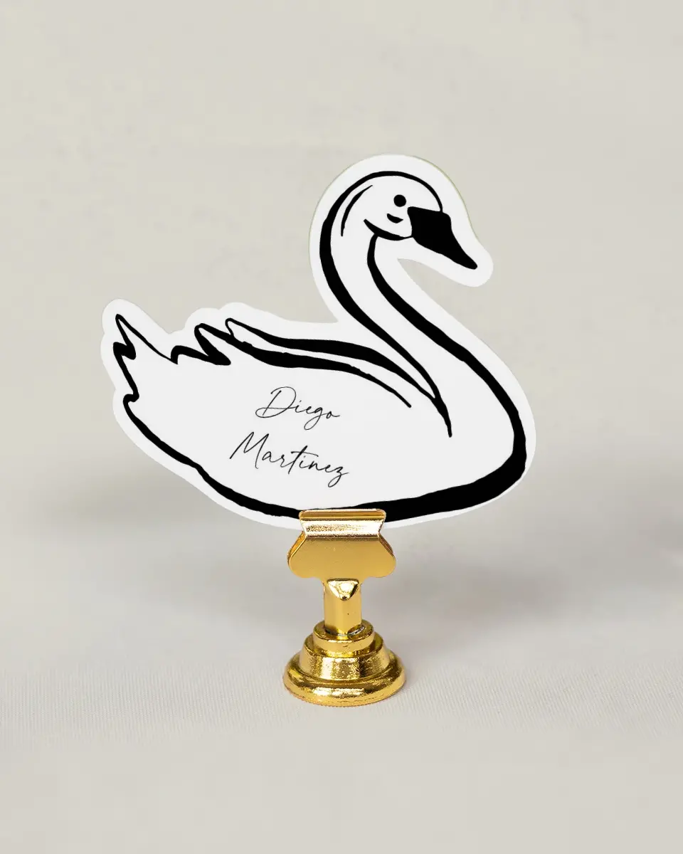 This is a 3.25" x 3.5" Wedding Place Card called The Lauren printed in full color on Premium Smooth paper