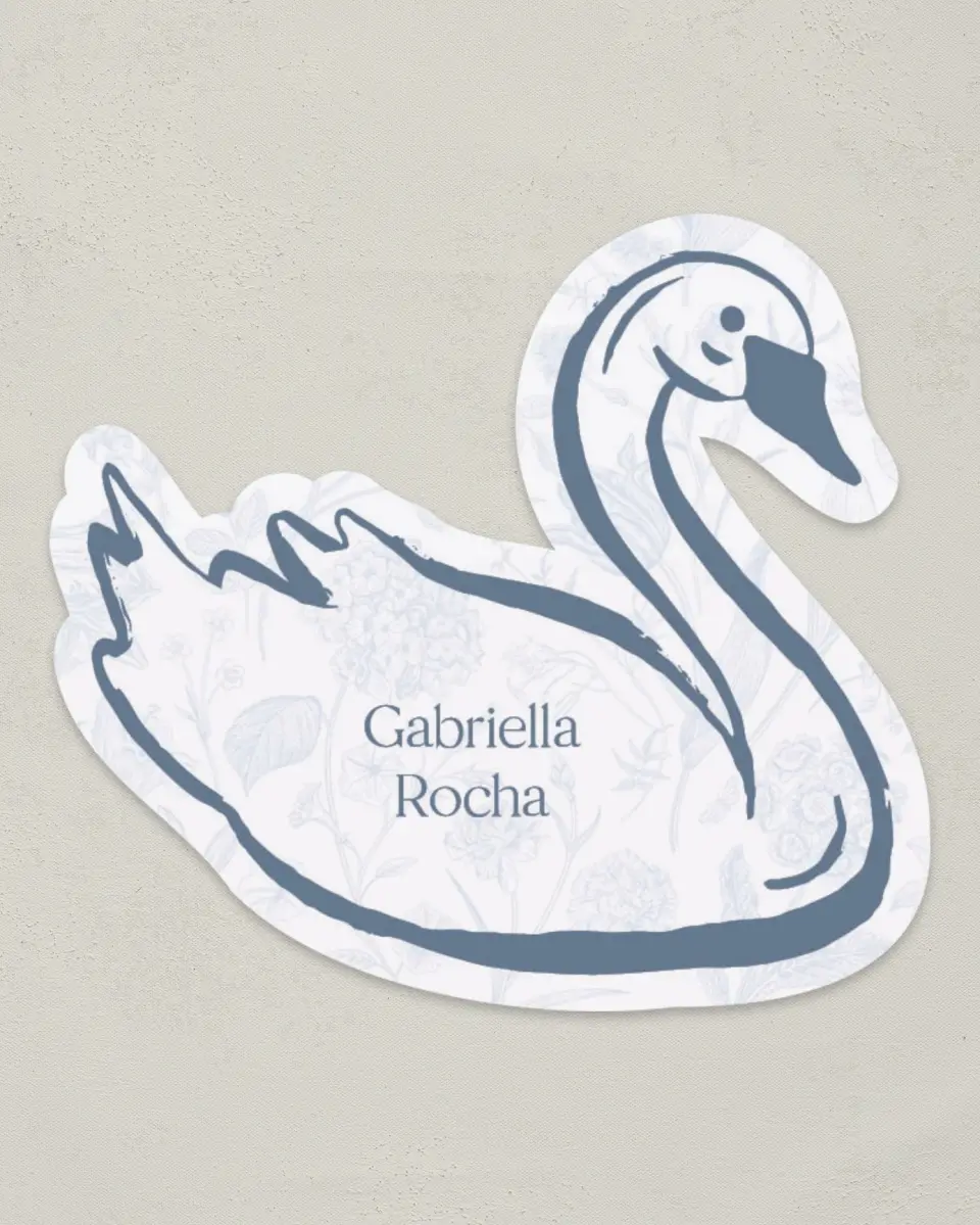 This is a 3.25" x 3.5" Wedding Place Card called The Gabriella printed in full color on Premium Smooth paper
