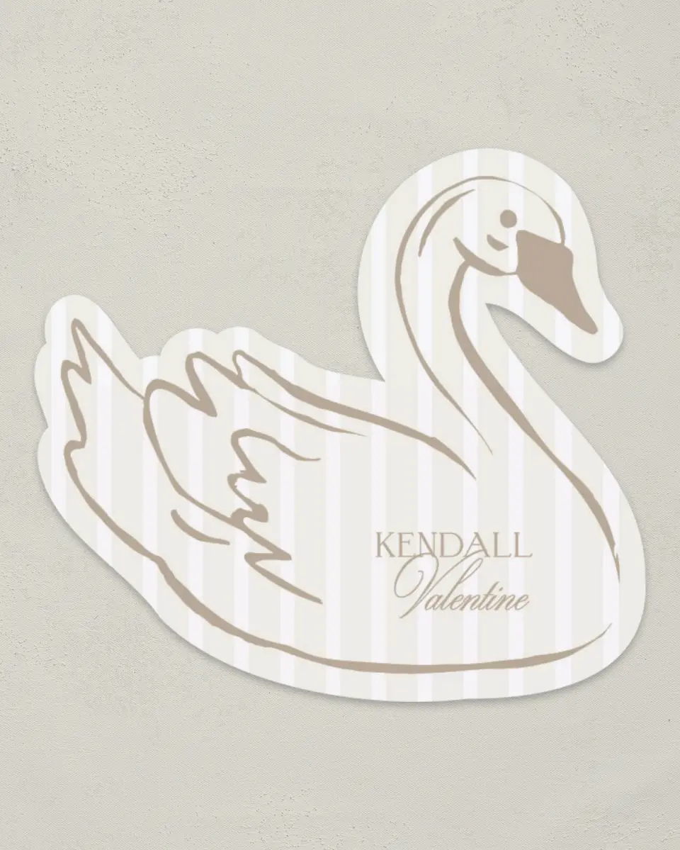 This is a 3.25" x 3.5" Wedding Place Card called Kensington printed in full color on Premium Smooth paper