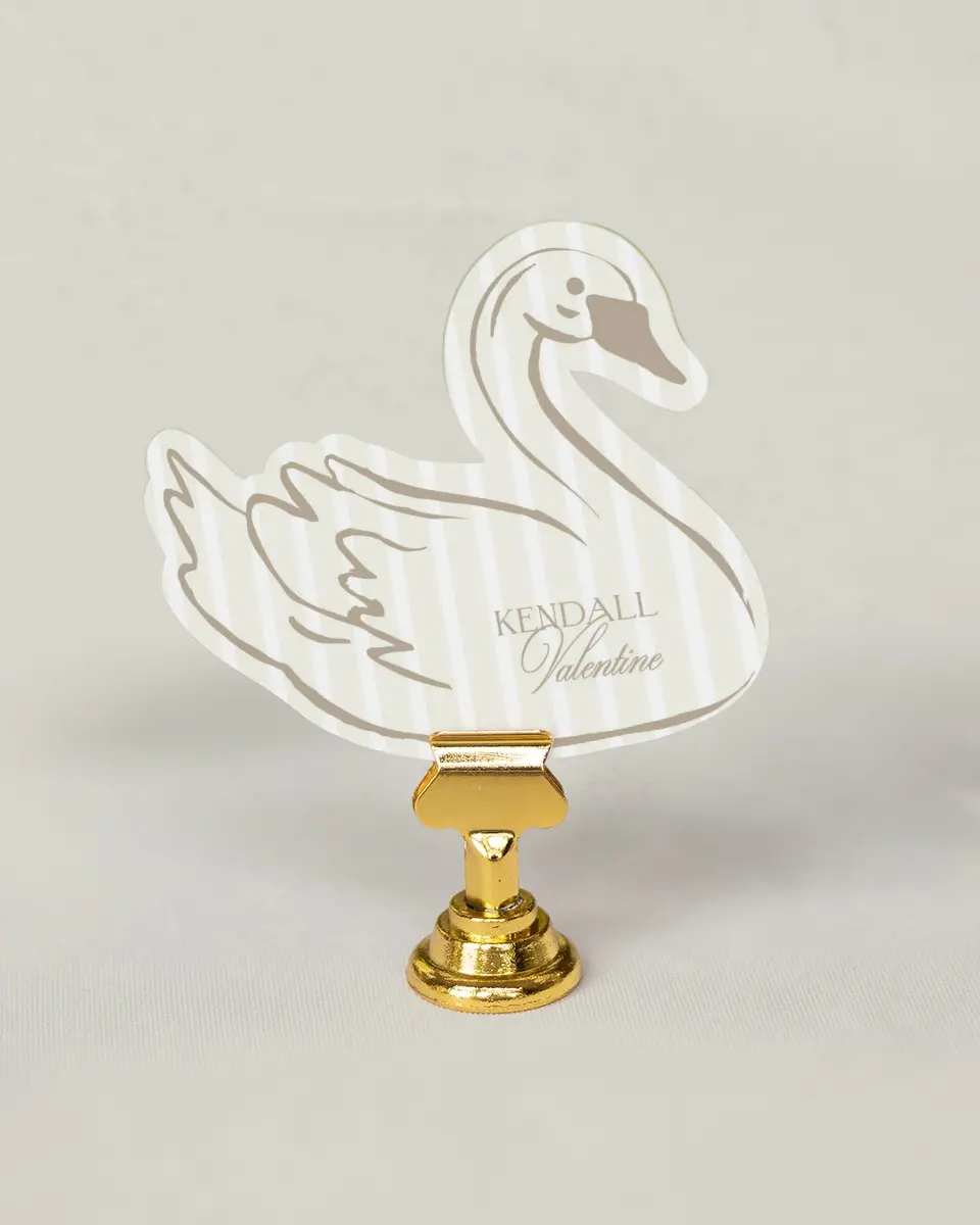 This is a 3.25" x 3.5" Wedding Place Card called Kensington printed in full color on Premium Smooth paper