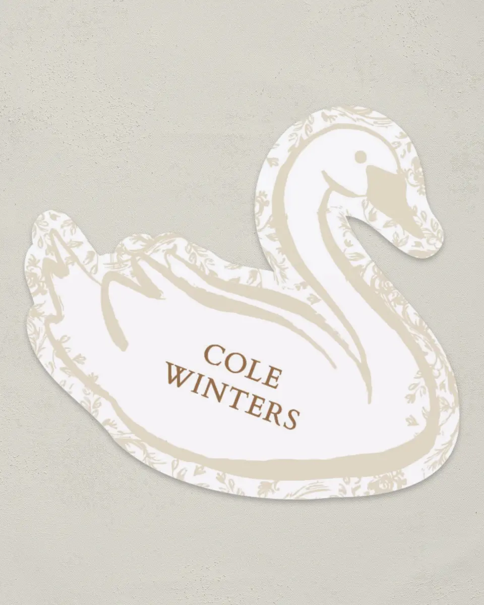 This is a 3.25" x 3.5" Wedding Place Card called Soft Branchlets printed in full color on Premium Smooth paper