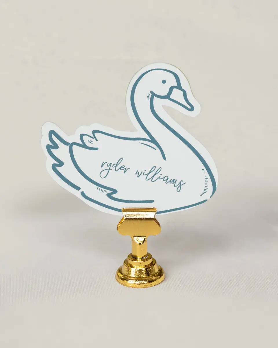This is a 3.25" x 3.5" Wedding Place Card called I Hear Wedding Shells printed in full color on Premium Smooth paper