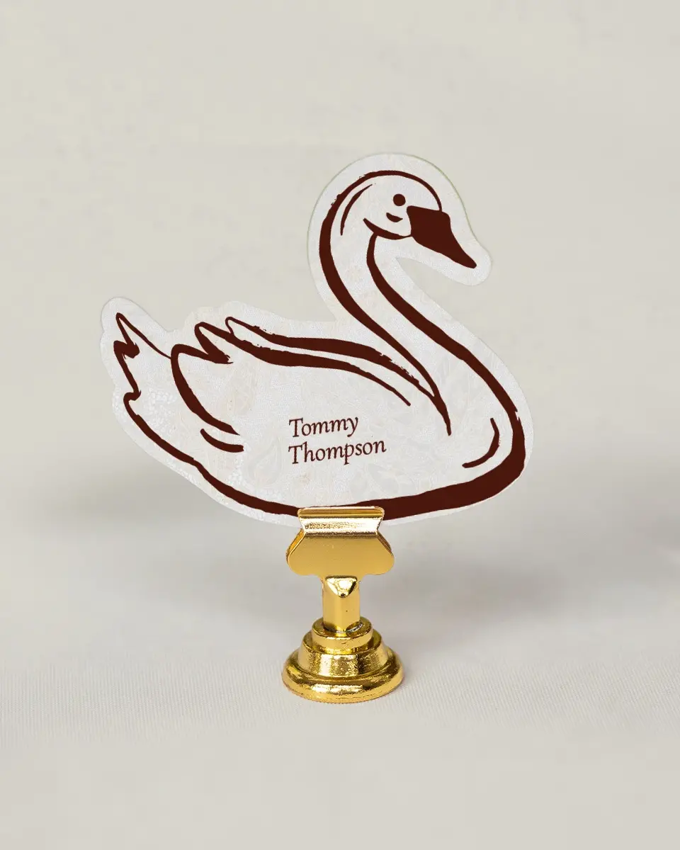 This is a 3.25" x 3.5" Wedding Place Card called Trimmed Lace printed in full color on Premium Smooth paper