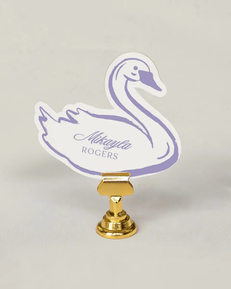 This is a 3.25" x 3.5" Wedding Place Card called Gentle Garden printed in full color on Premium Smooth paper