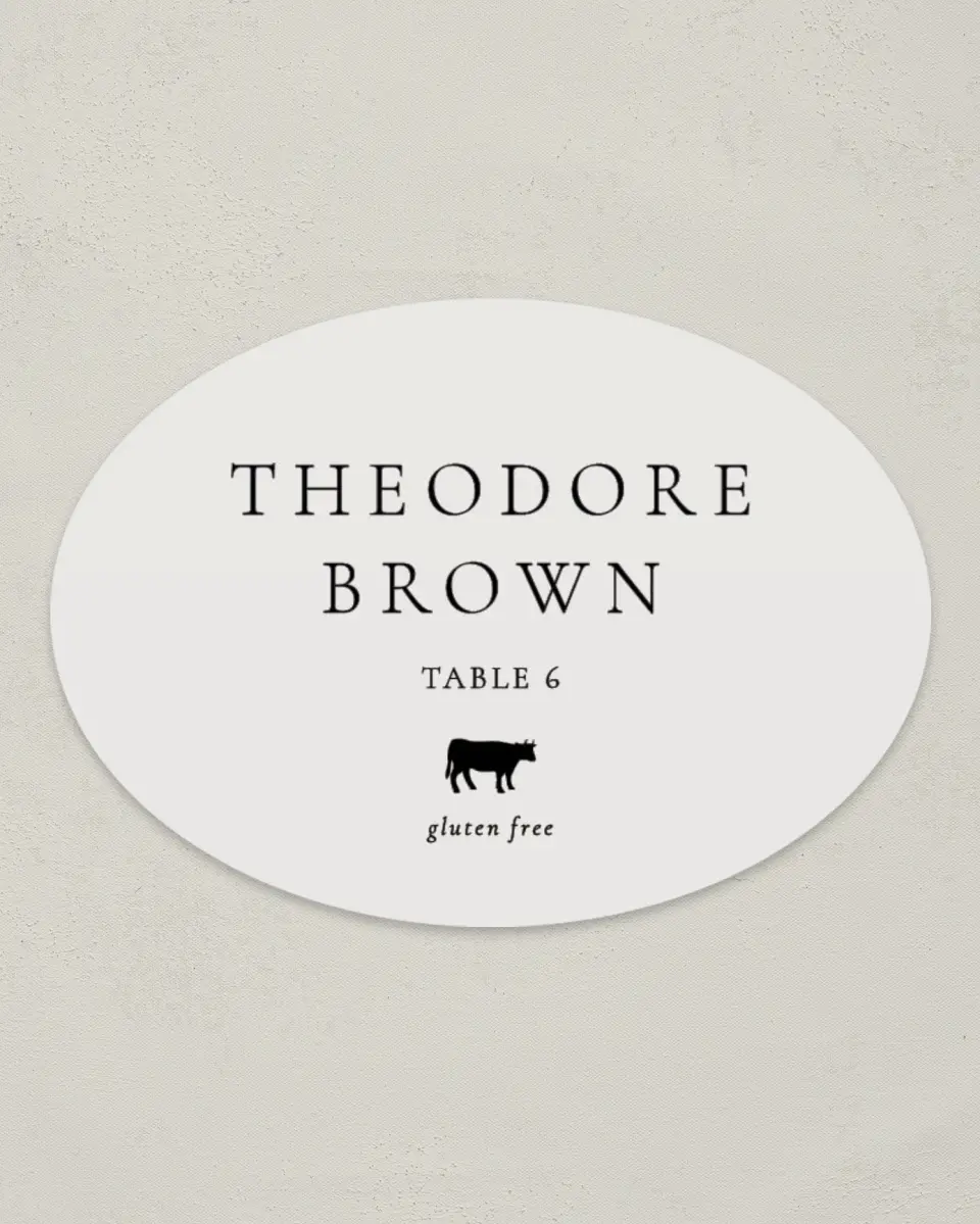 This is a 2.5" x 3.5" Wedding Place Card called Simply Elegant printed in full color on Premium Smooth paper