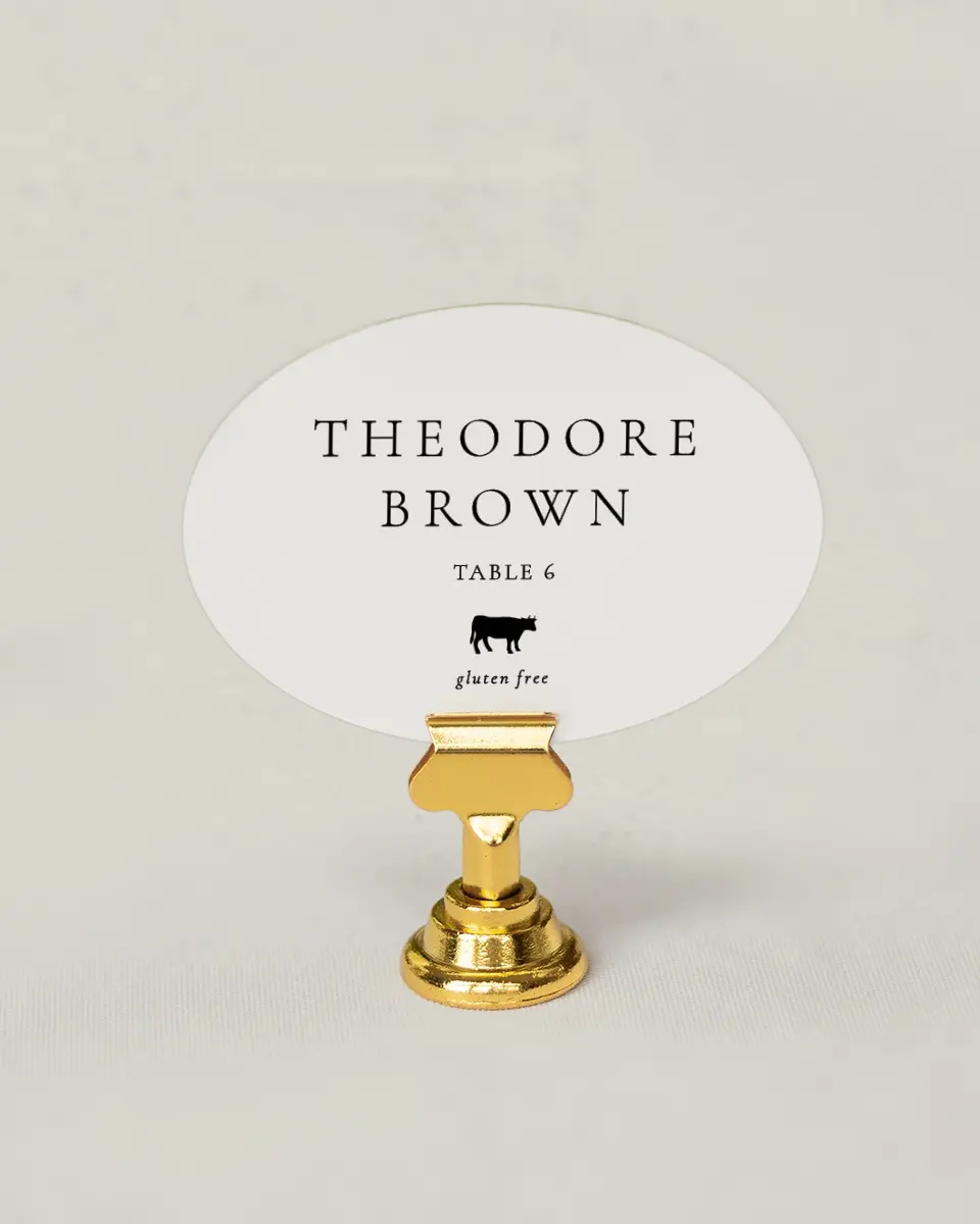 This is a 2.5" x 3.5" Wedding Place Card called Simply Elegant printed in full color on Premium Smooth paper