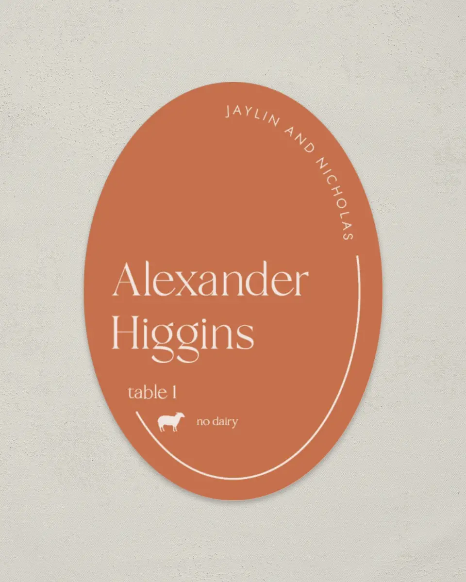 This is a 2.5" x 3.5" Wedding Place Card called The Jaylin printed in full color on Premium Smooth paper