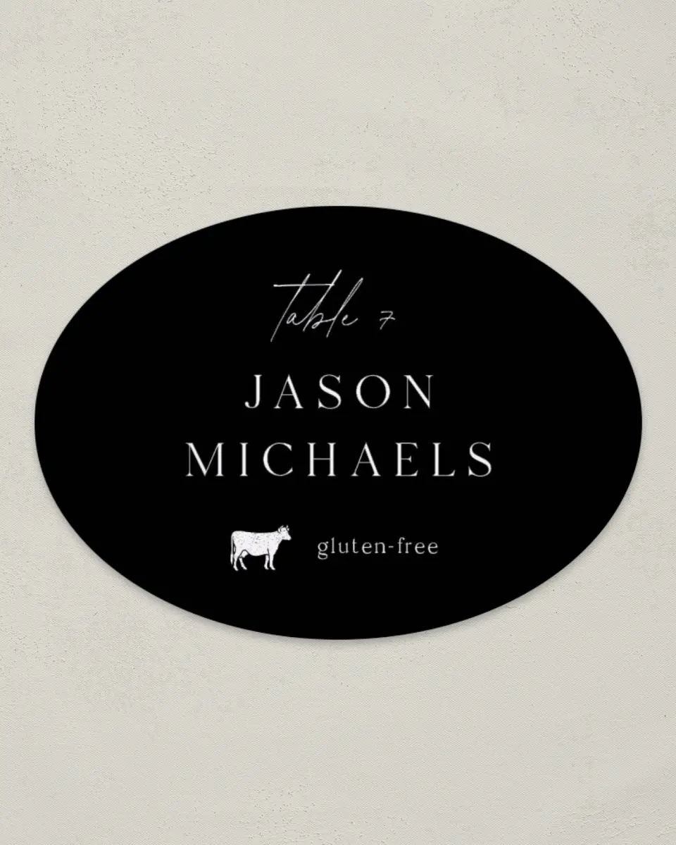 This is a 2.5" x 3.5" Wedding Place Card called Devoted Delight printed in full color on Premium Smooth paper