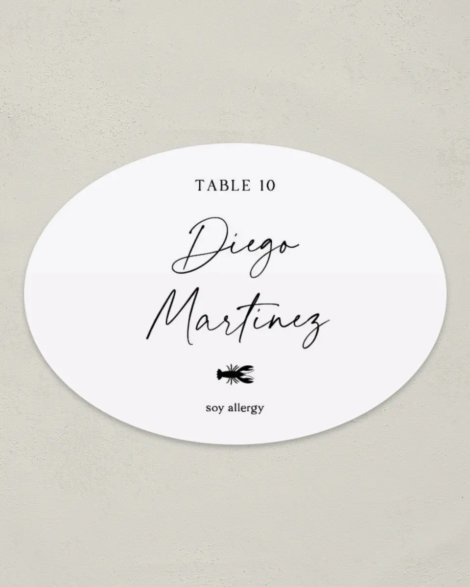 This is a 2.5" x 3.5" Wedding Place Card called The Lauren printed in full color on Premium Smooth paper