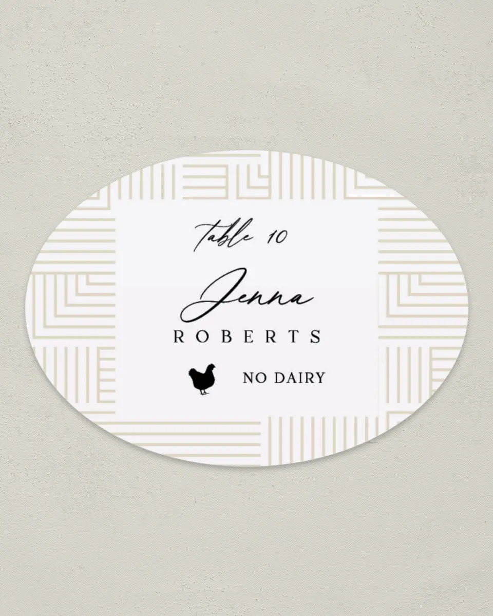 This is a 2.5" x 3.5" Wedding Place Card called Love Maze printed in full color on Premium Smooth paper