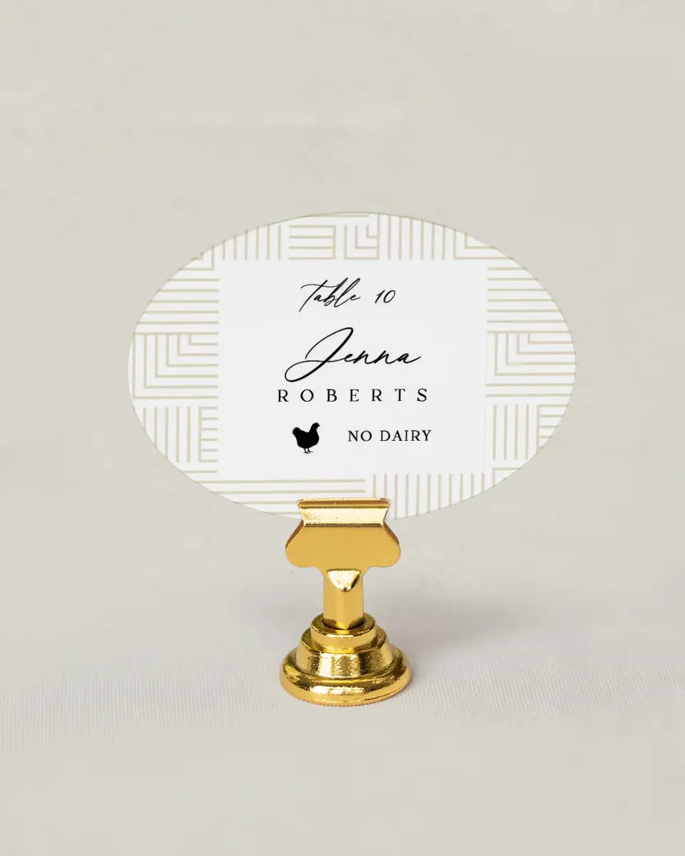 This is a 2.5" x 3.5" Wedding Place Card called Love Maze printed in full color on Premium Smooth paper