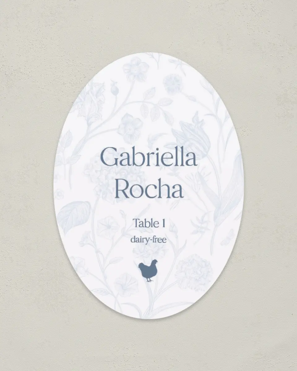 This is a 2.5" x 3.5" Wedding Place Card called The Gabriella printed in full color on Premium Smooth paper
