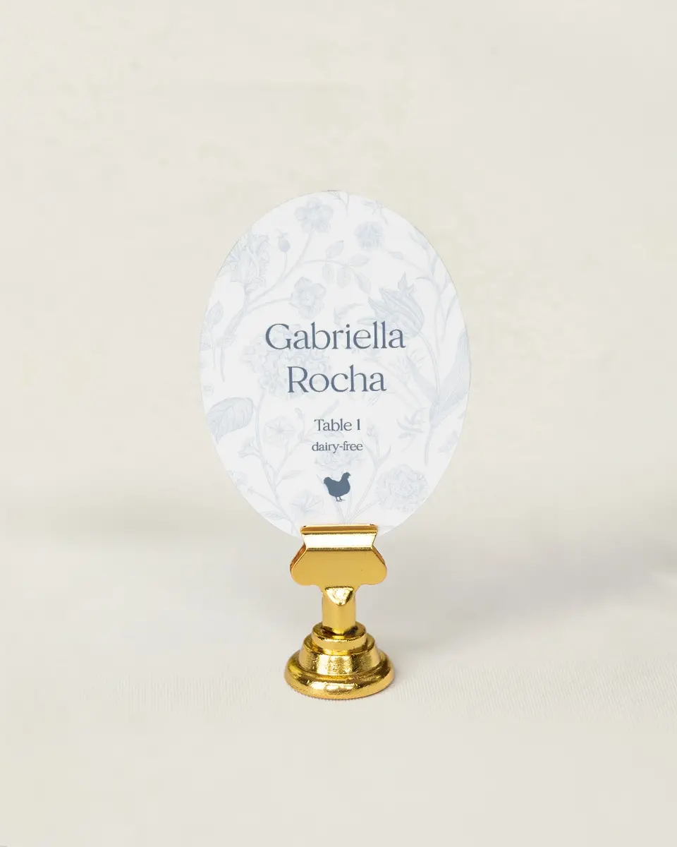This is a 2.5" x 3.5" Wedding Place Card called The Gabriella printed in full color on Premium Smooth paper