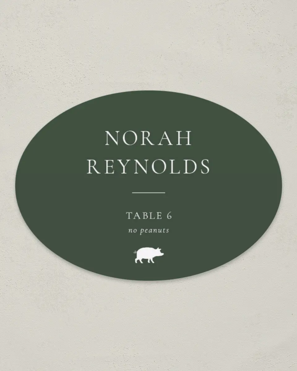 This is a 2.5" x 3.5" Wedding Place Card called The Adaline printed in full color on Premium Smooth paper