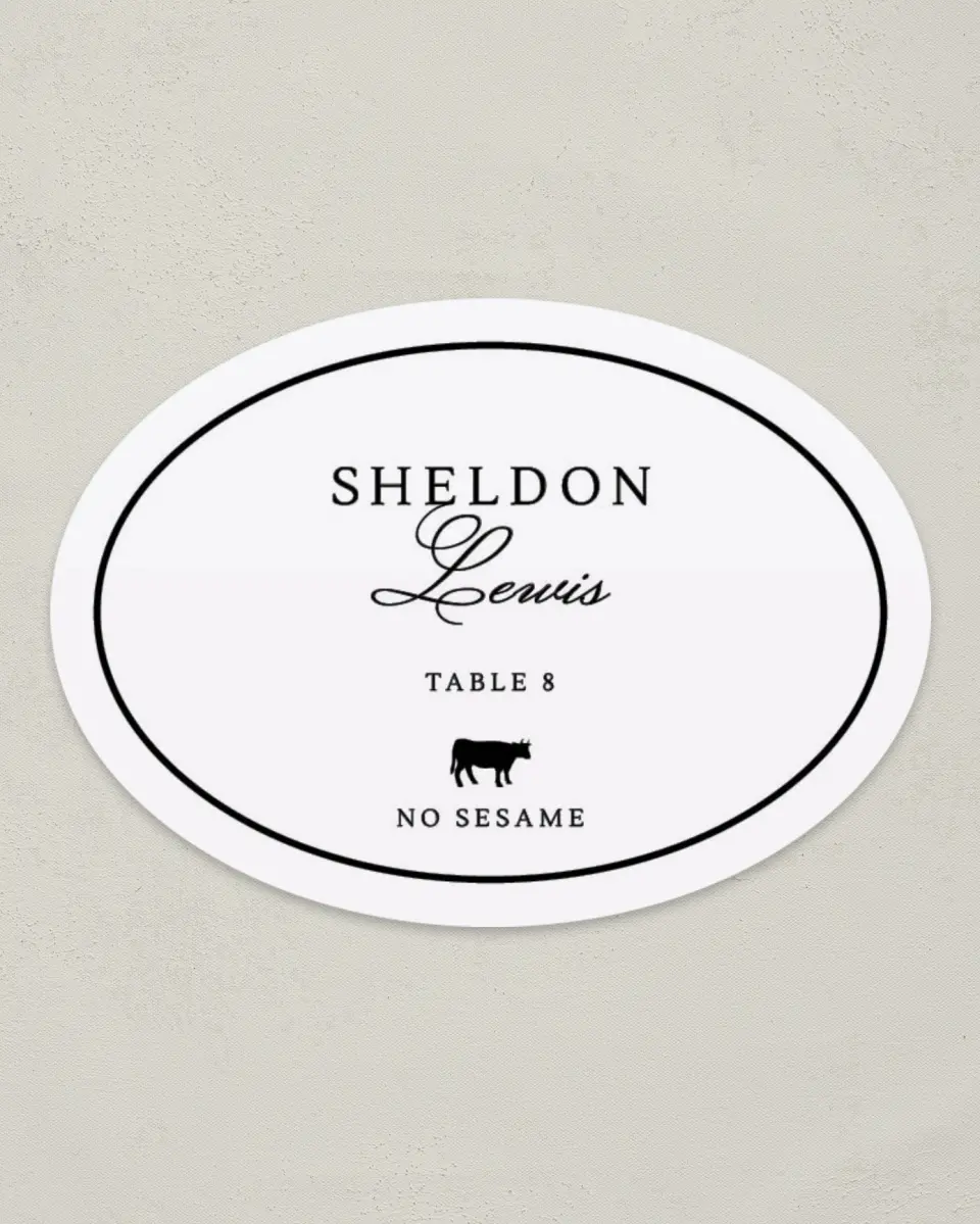 This is a 2.5" x 3.5" Wedding Place Card called Elegant Tradition printed in full color on Premium Smooth paper