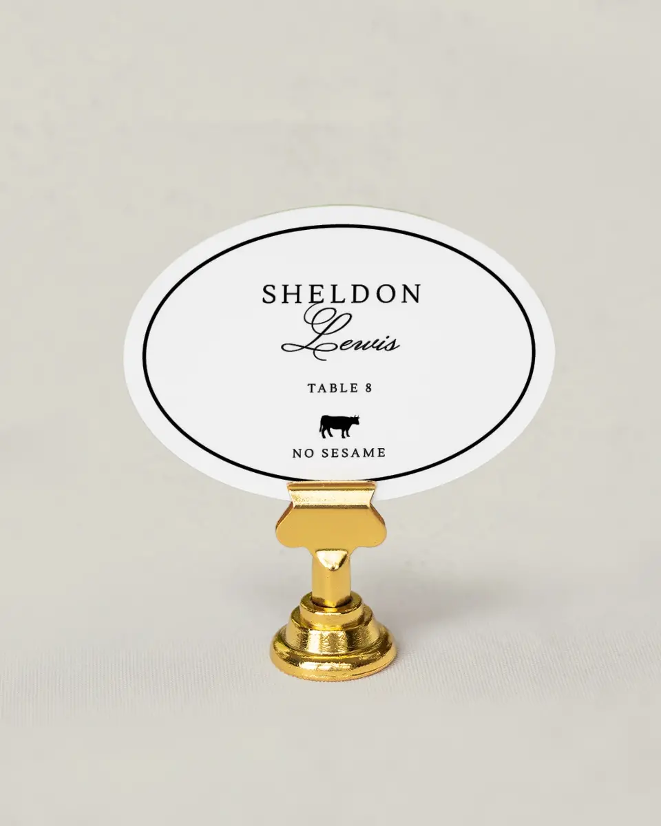 This is a 2.5" x 3.5" Wedding Place Card called Elegant Tradition printed in full color on Premium Smooth paper