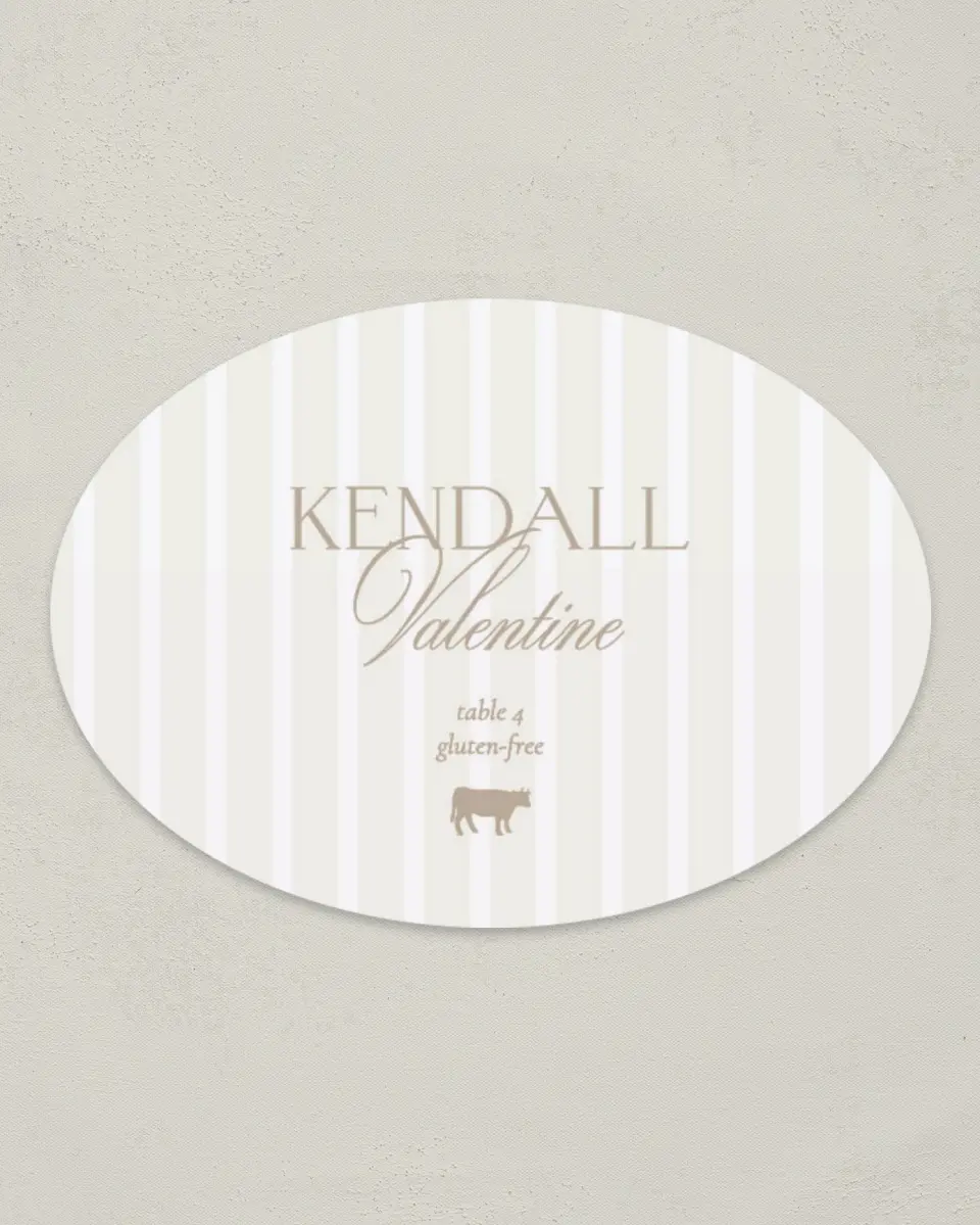 This is a 2.5" x 3.5" Wedding Place Card called Kensington printed in full color on Premium Smooth paper