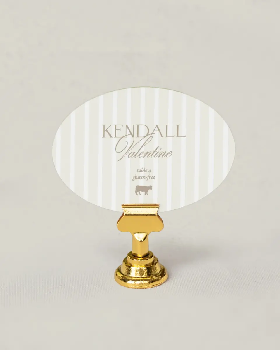 This is a 2.5" x 3.5" Wedding Place Card called Kensington printed in full color on Premium Smooth paper