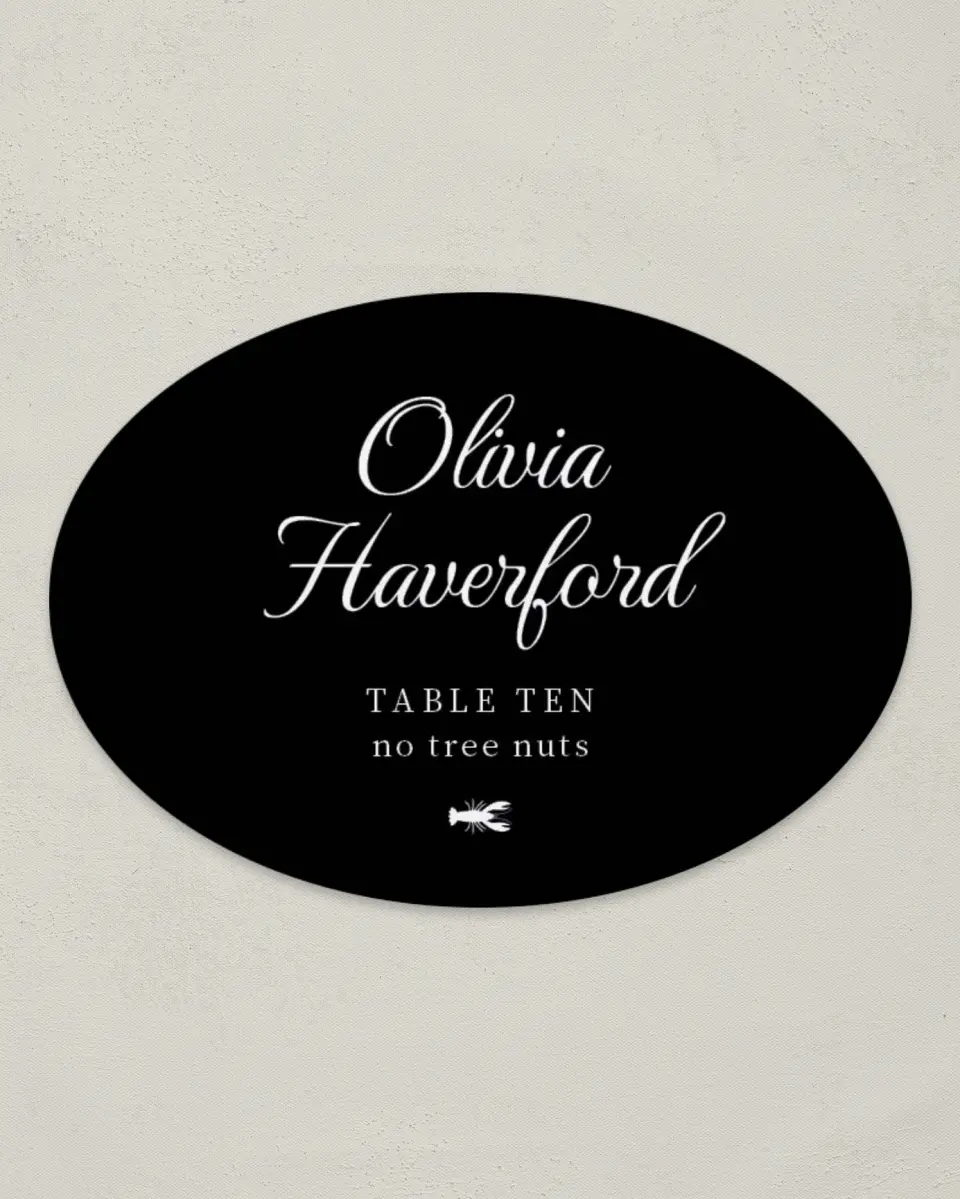 This is a 2.5" x 3.5" Wedding Place Card called Scarsdale printed in full color on Premium Smooth paper
