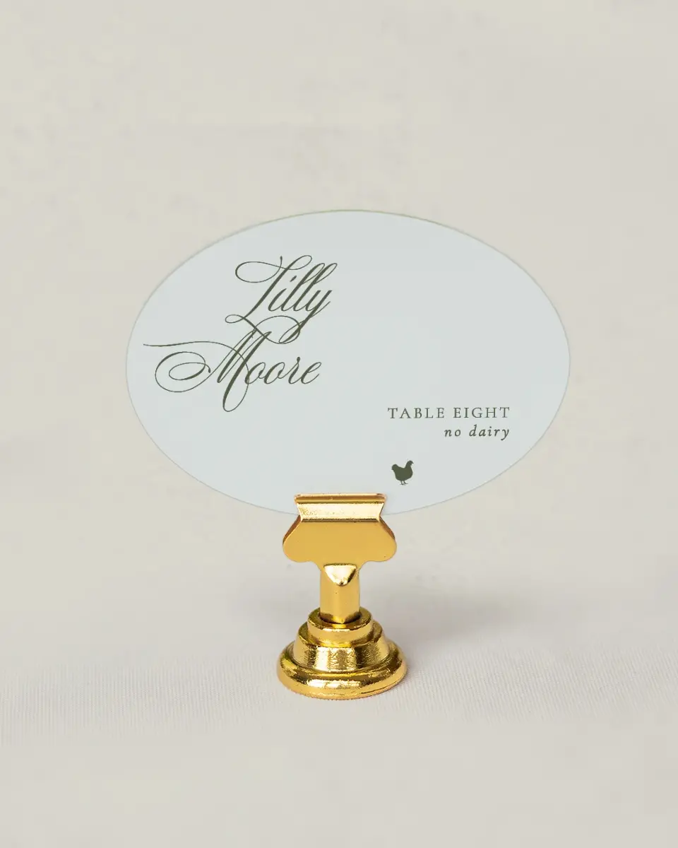 This is a 2.5" x 3.5" Wedding Place Card called Foxfire printed in full color on Premium Smooth paper