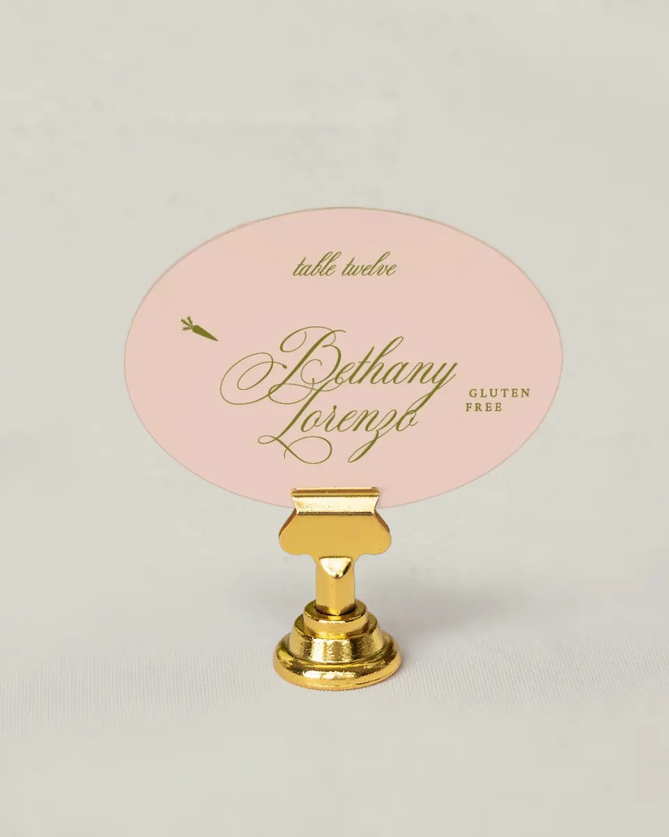 This is a 2.5" x 3.5" Wedding Place Card called Love Off Script printed in full color on Premium Smooth paper