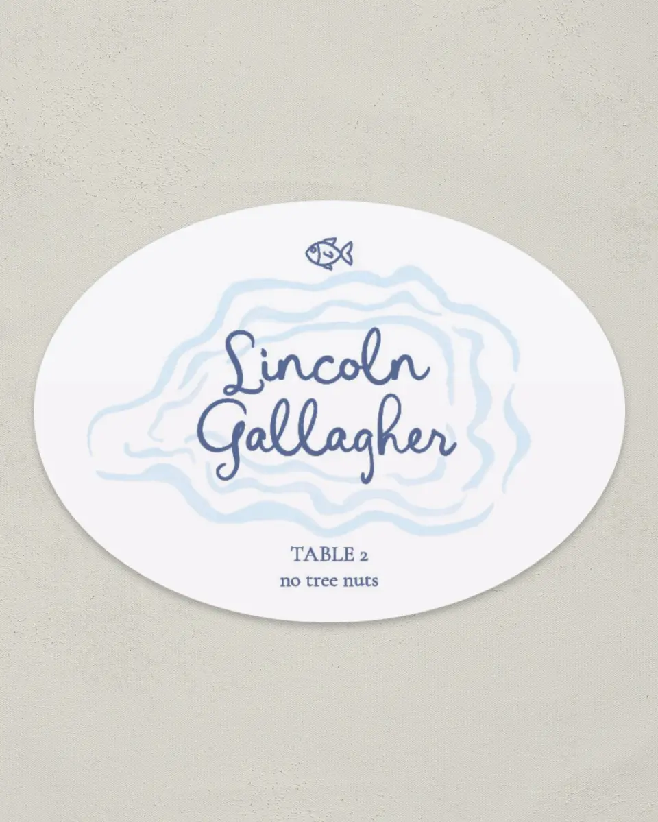 This is a 2.5" x 3.5" Wedding Place Card called Love by the Sea printed in full color on Premium Smooth paper