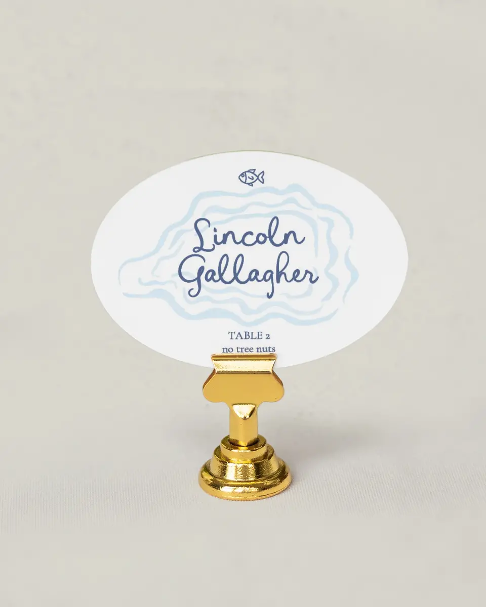 This is a 2.5" x 3.5" Wedding Place Card called Love by the Sea printed in full color on Premium Smooth paper